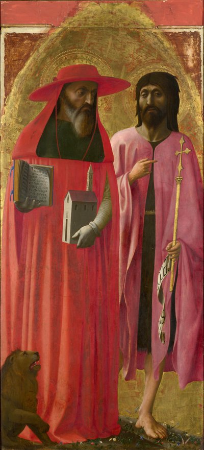 St. Hiëronymus en St. Johannes de Doper door Tommaso Masaccio